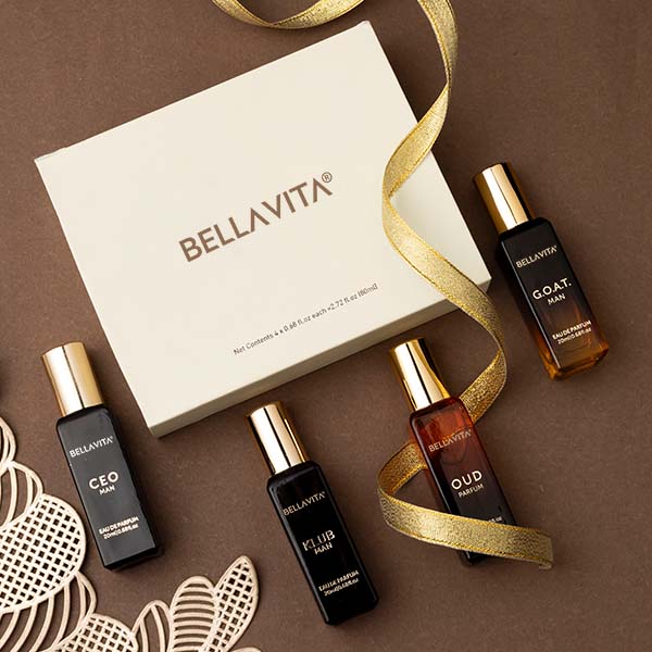 Personalised Bellavita Perfume Gift Set for Him or Her - 4 X 20 ML