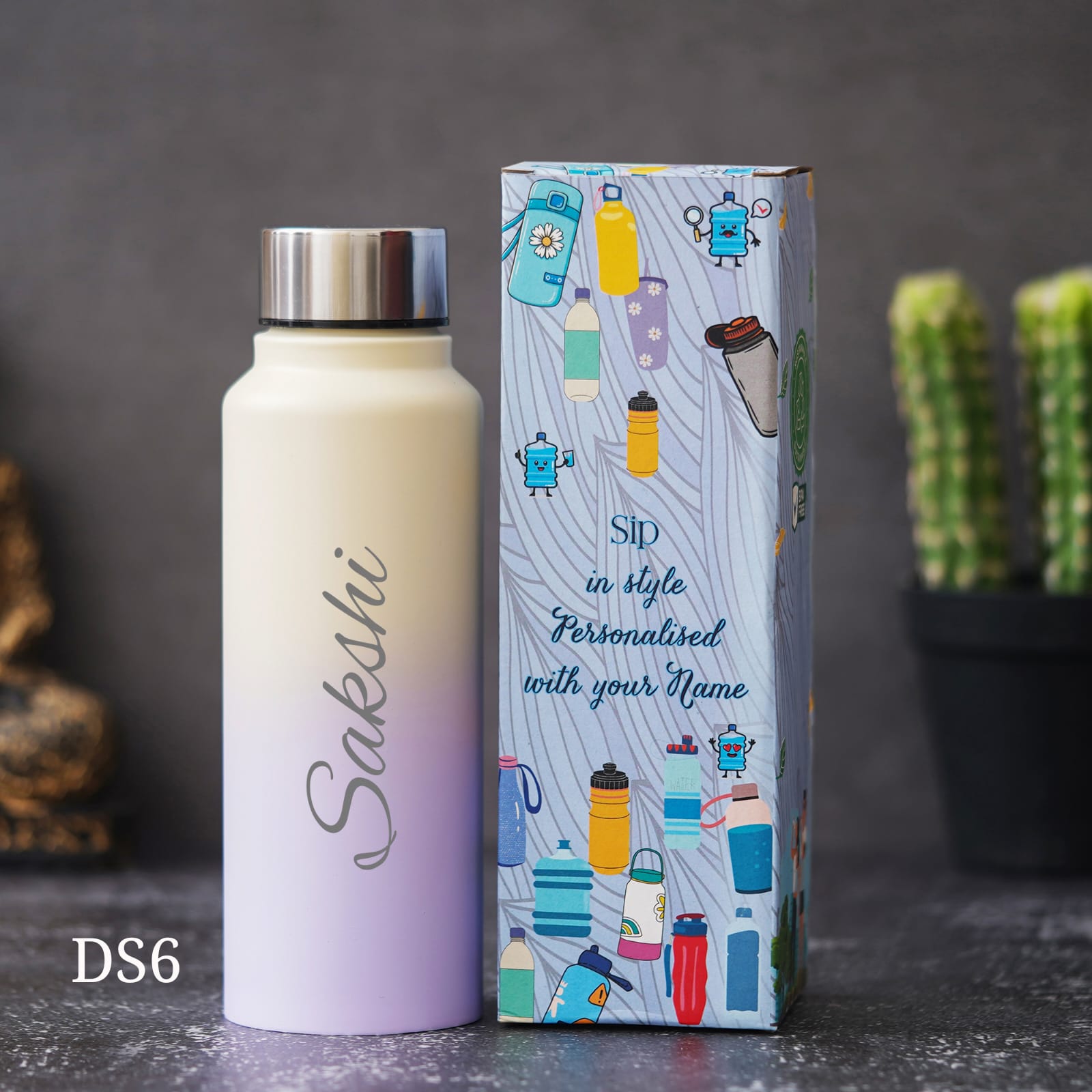 Personalised Classic Steel Double Shade Bottle - 750 ML - The Gifting Era