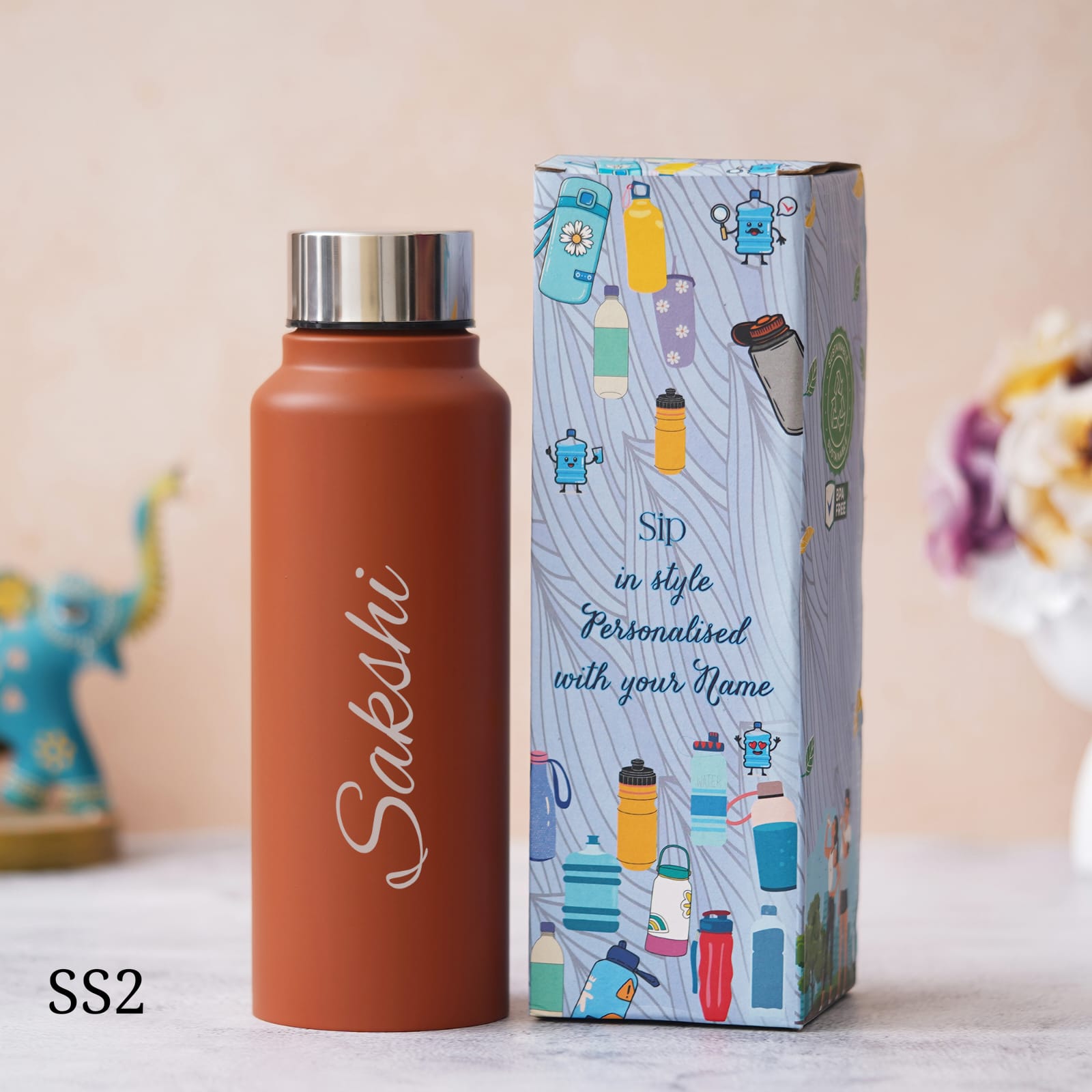 Personalised Classic Steel Single Shade Bottle - 750 ML - The Gifting Era