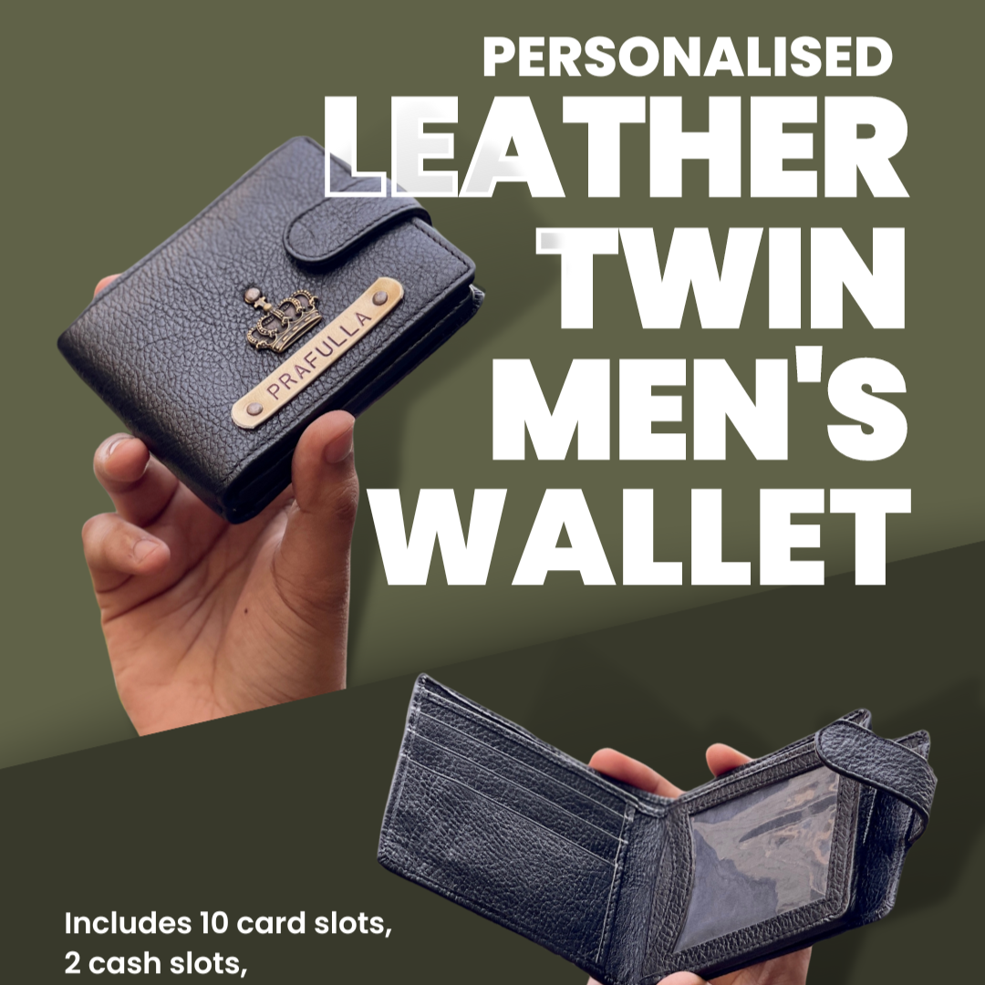 Personalised Leather Men's Twin Wallet - The Gifting Era