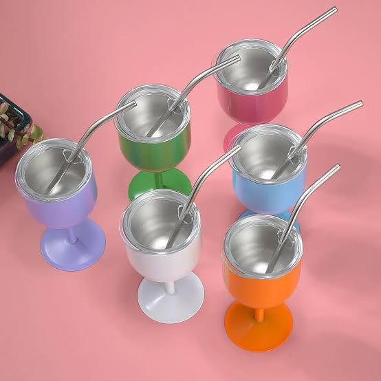 Personalised Mini Straw Steel Wine Mug - 80ml - The Gifting Era