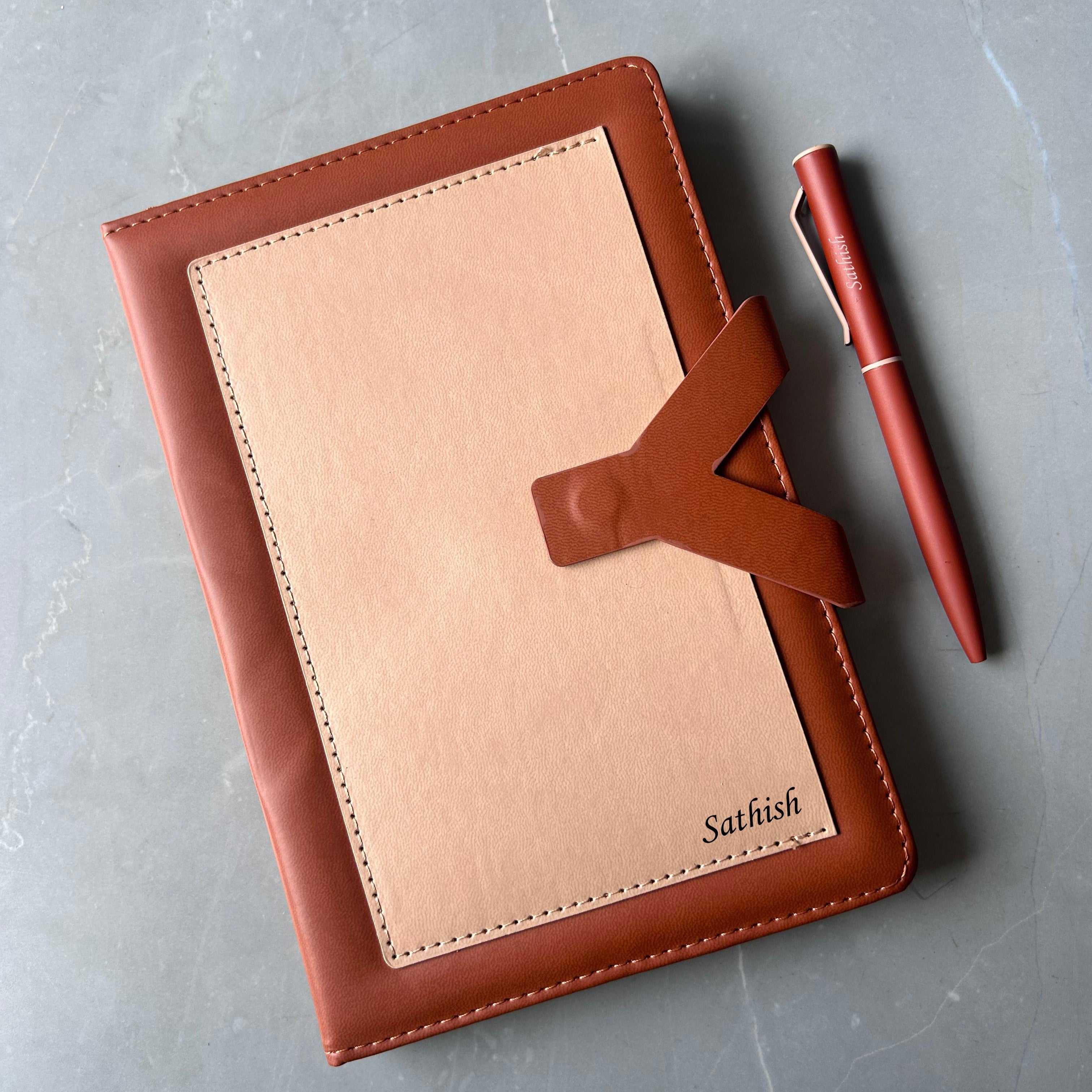 Personalised Premium Regal Diary & Pen Set - Stationery - The Gifting Era -personalised diary and pen set, premium diary gift box, name engraved diary, magnet lock diary, corporate gifting diary set, A5 customised diary, rakhi gift for brother, customised office stationery gift, diary pen combo gift set, personalised diary for gifting