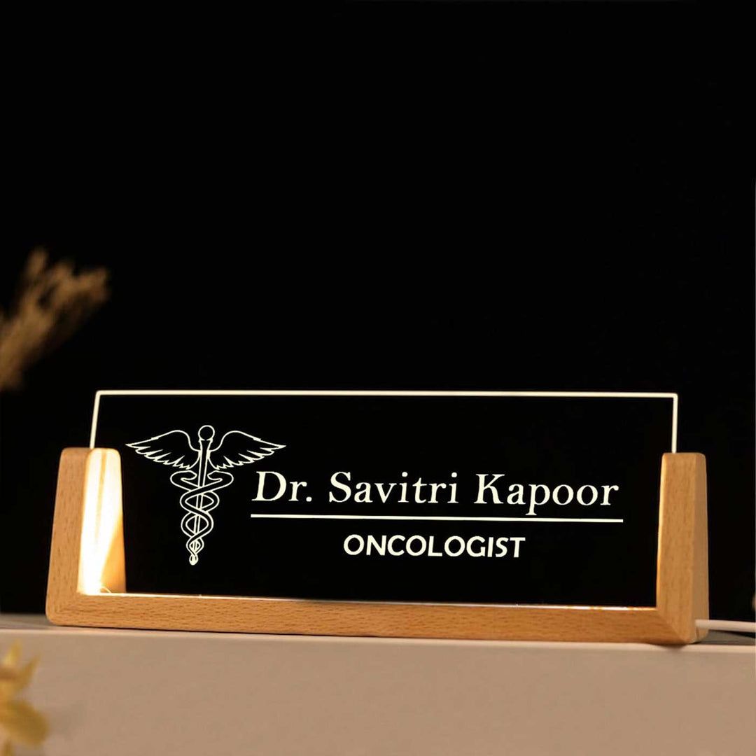 Personalised Profession LED Desk Name Plate - The Gifting Era