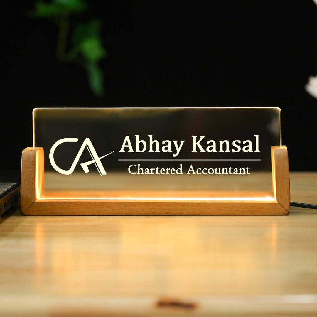 Personalised Profession LED Desk Name Plate - The Gifting Era