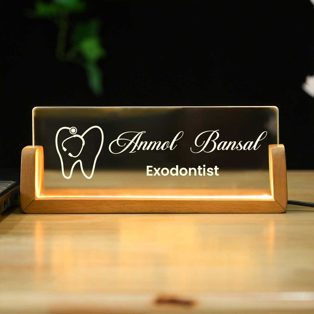 Personalised Profession LED Desk Name Plate - The Gifting Era