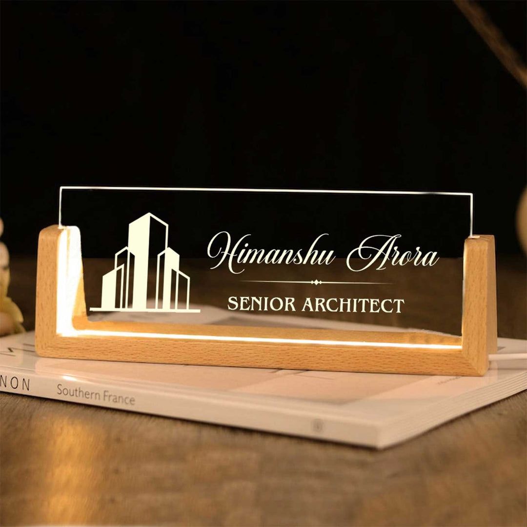 Personalised Profession LED Desk Name Plate - The Gifting Era