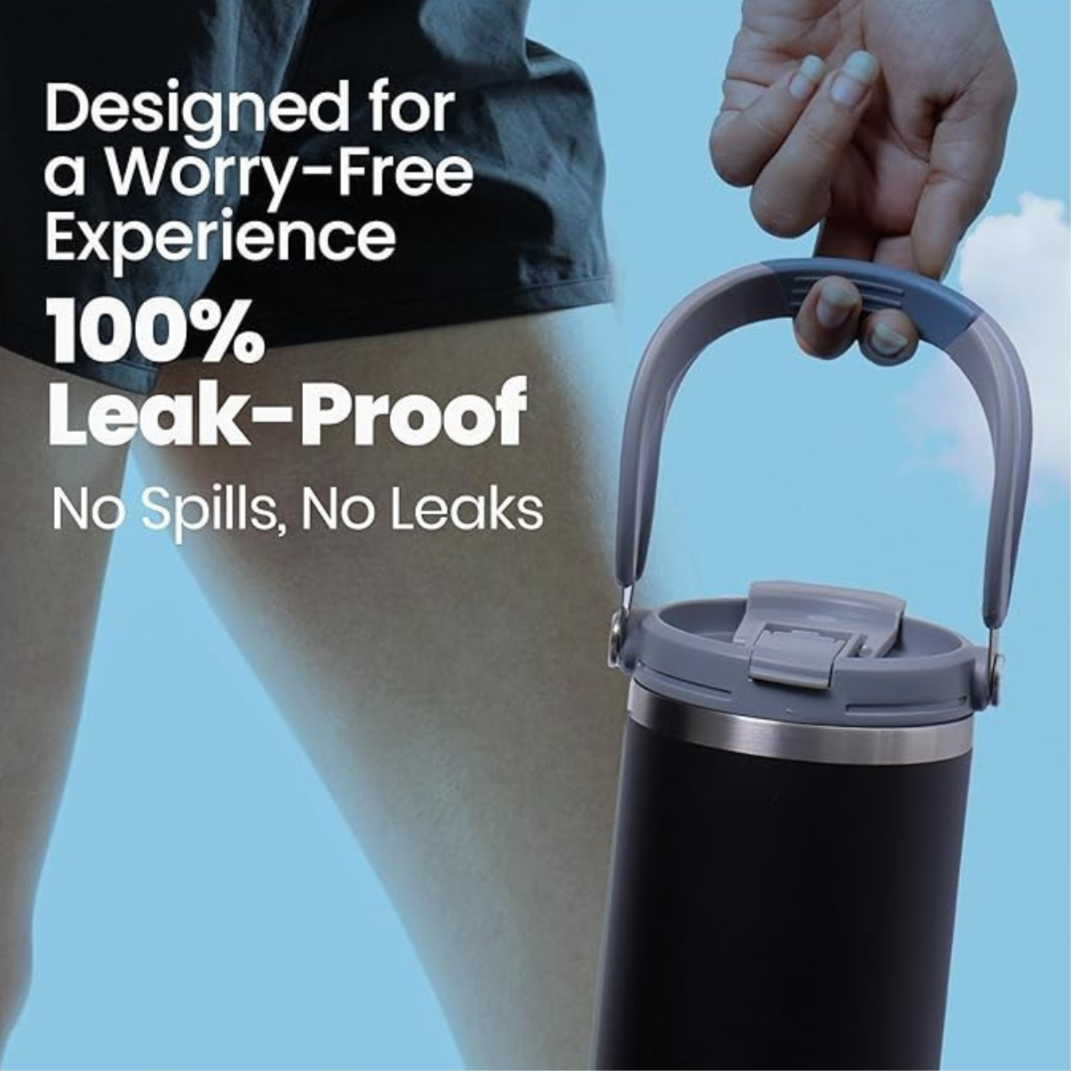 Personalised Stanley Vacuum Sipper Tumbler with Handle - 900 ML - Best Leakproof Stanley Vacuum Hot & Cold Tumbler - The Gifting Era