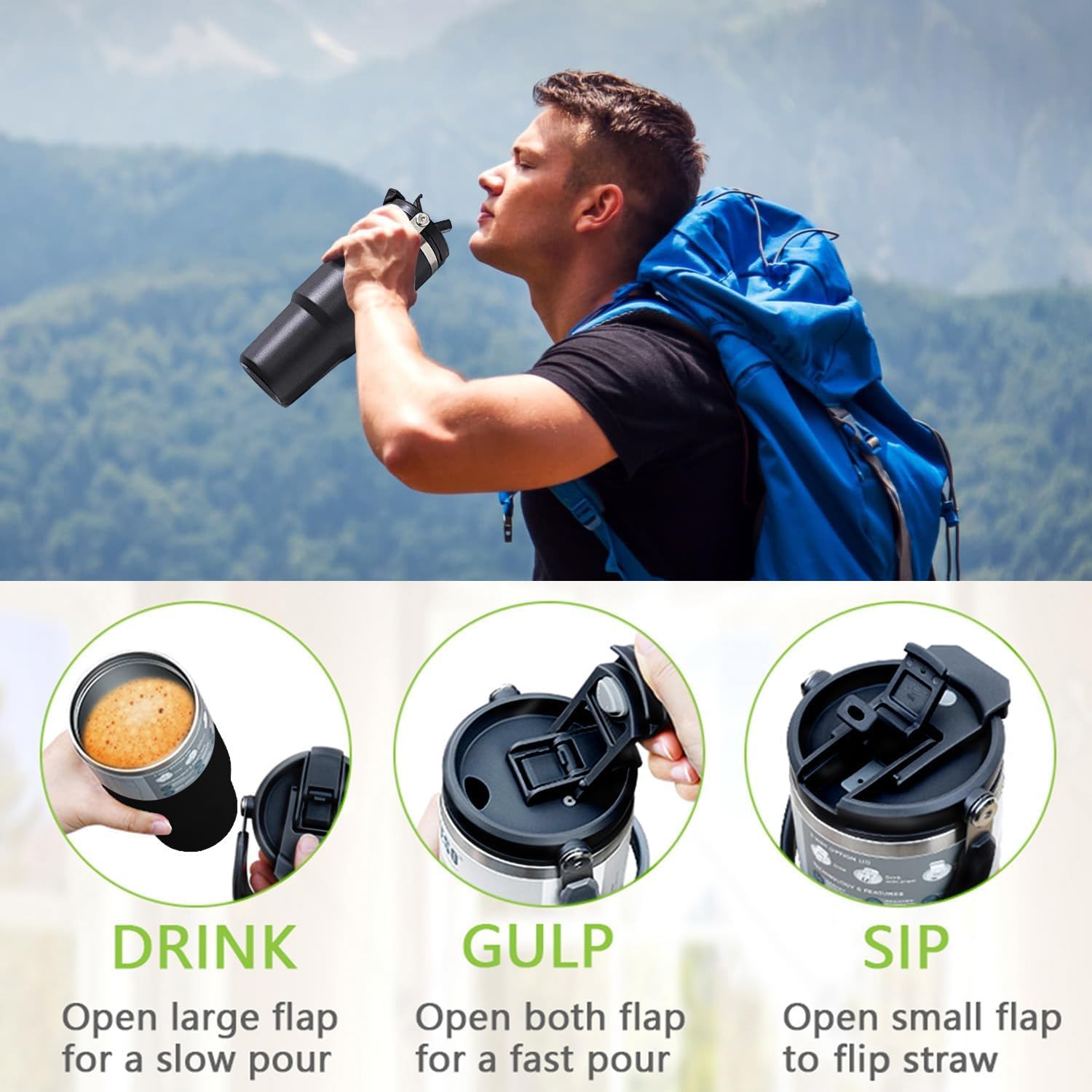 Personalised Stanley Vacuum Sipper Tumbler with Handle - 900 ML - Best Leakproof Stanley Vacuum Hot & Cold Tumbler - The Gifting Era