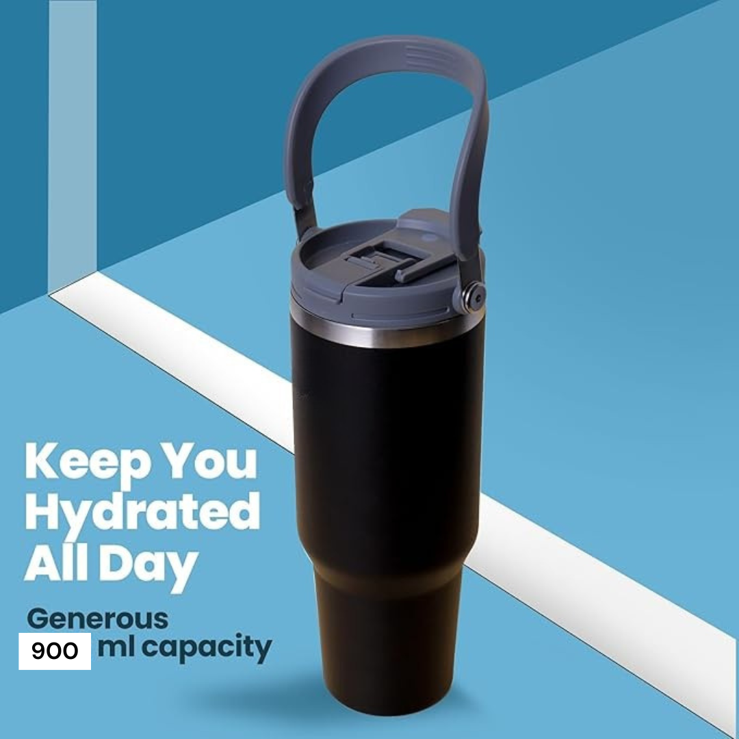 Personalised Stanley Vacuum Sipper Tumbler with Handle - 900 ML - Best Leakproof Stanley Vacuum Hot & Cold Tumbler - The Gifting Era