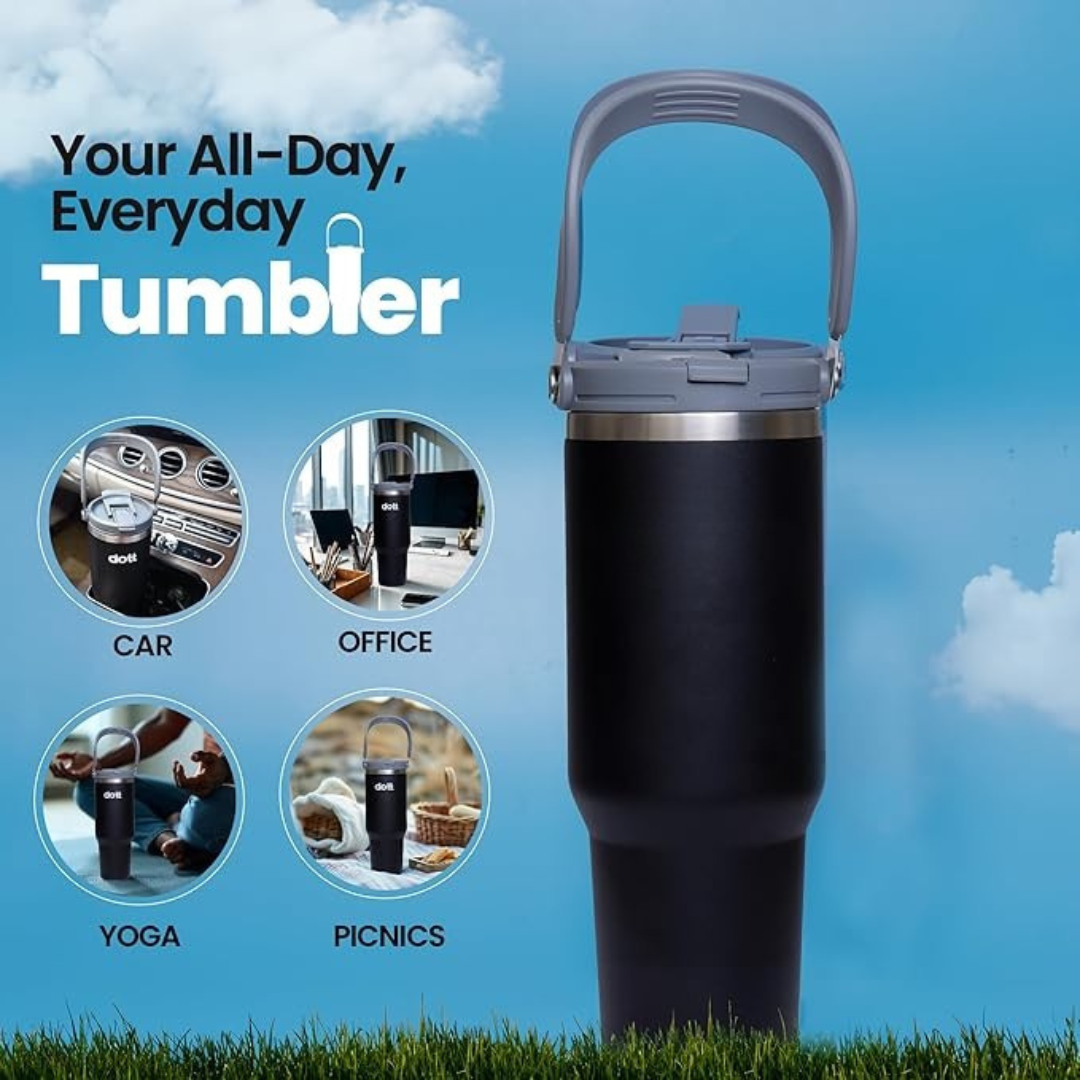 Personalised Stanley Vacuum Sipper Tumbler with Handle - 900 ML - Best Leakproof Stanley Vacuum Hot & Cold Tumbler - The Gifting Era