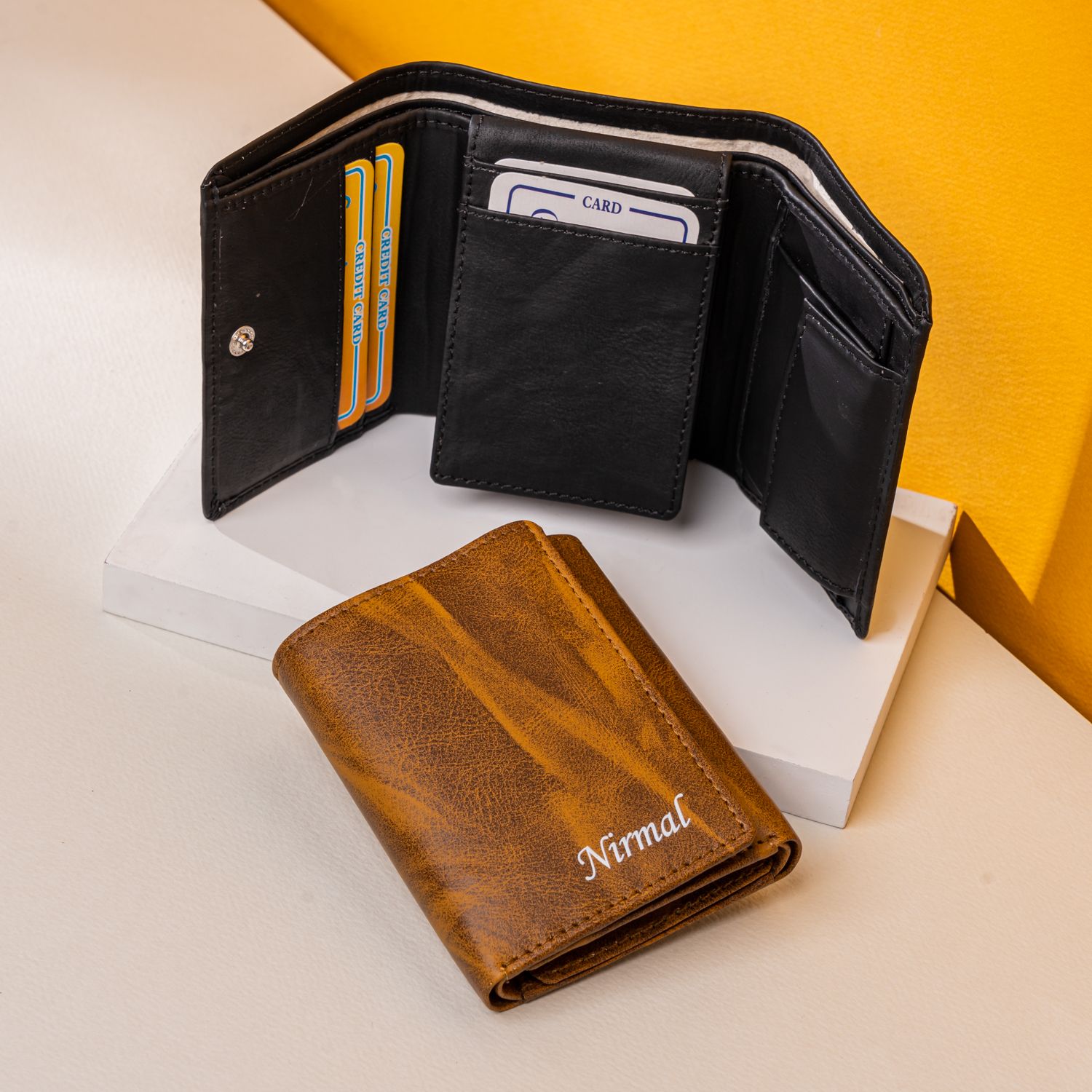Personalised Unisex 3 Fold Organiser Leather Wallet - The Gifting Era