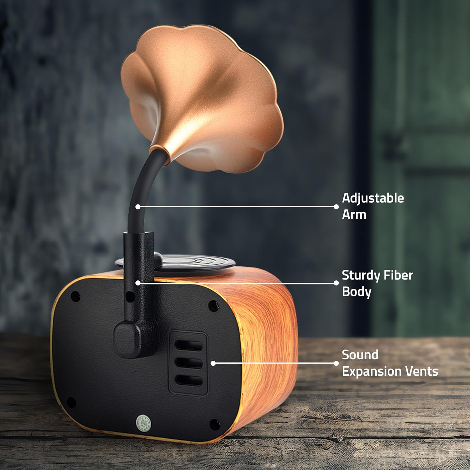 Personalised Vintage Retro Gramophone Antique Bluetooth Speaker - The Gifting Era 