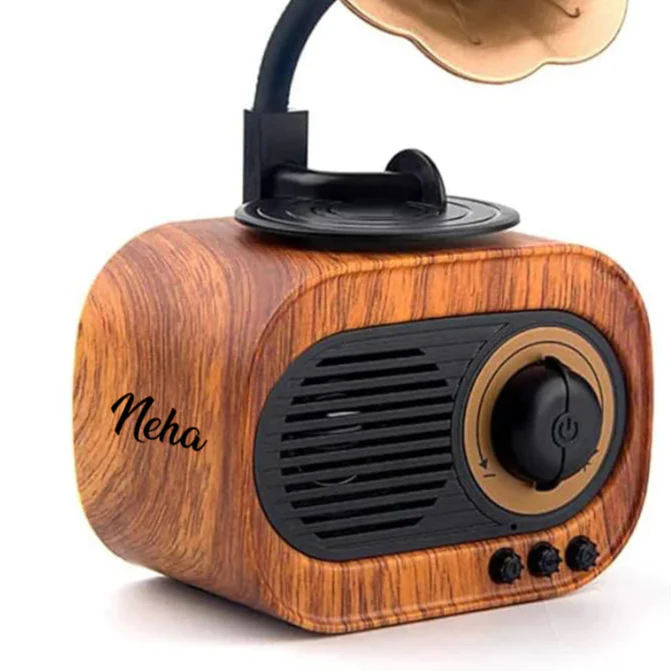 Personalised Vintage Retro Gramophone Antique Bluetooth Speaker - The Gifting Era 