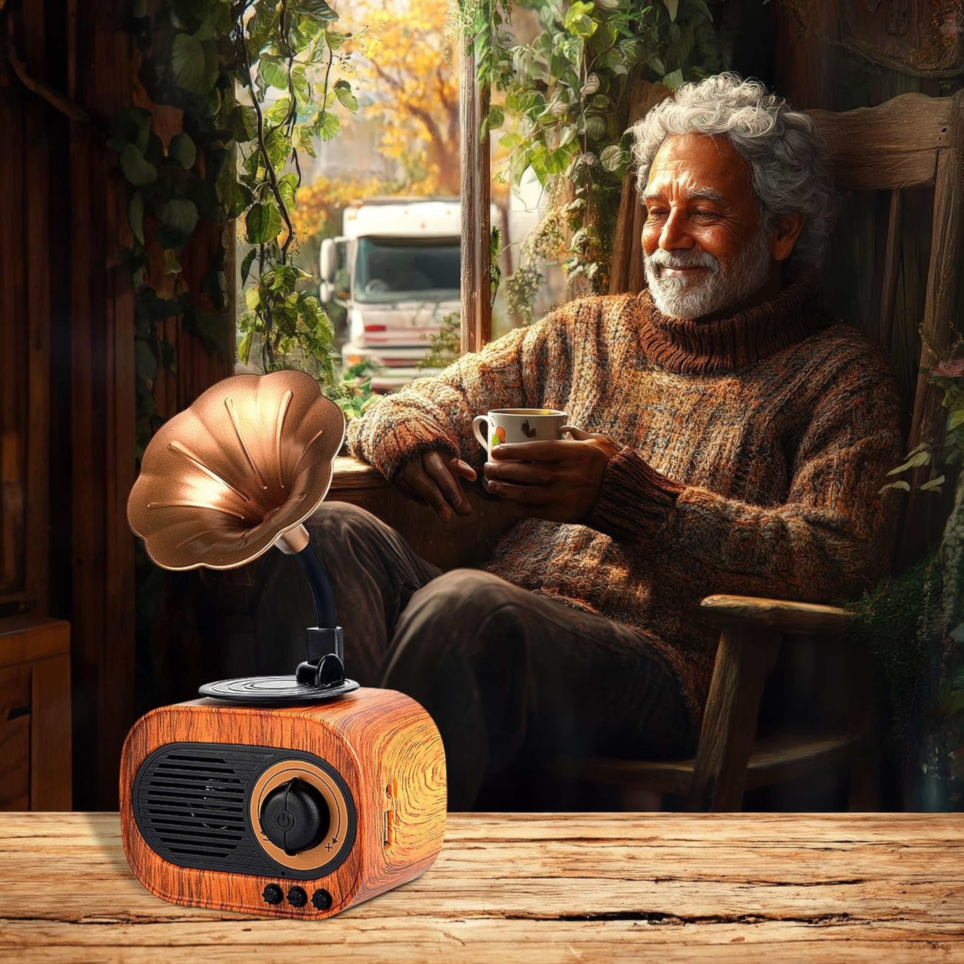 Personalised Vintage Retro Gramophone Antique Bluetooth Speaker - The Gifting Era 