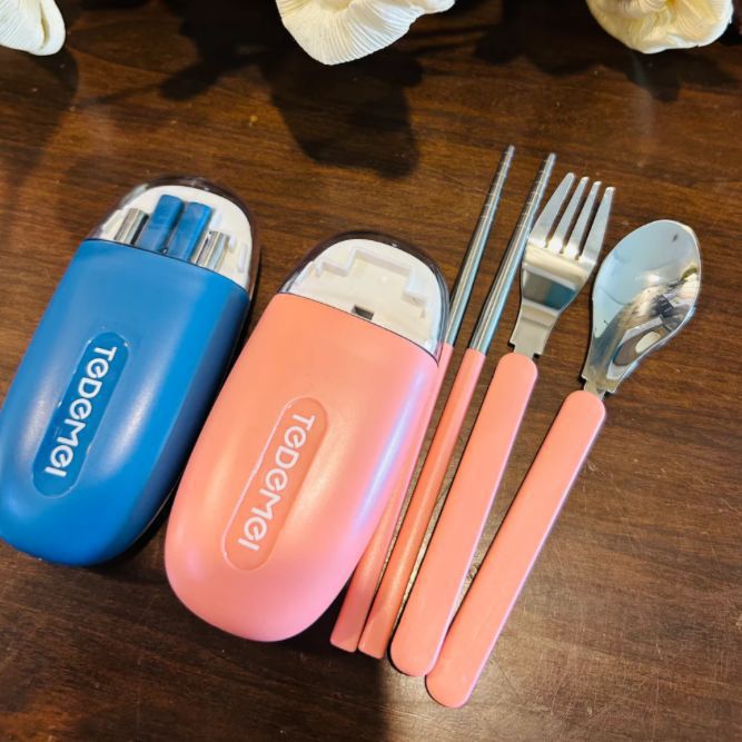 Teemed Stainless Steel Cutlery Set – Elegant. Reusable. Travel-Friendly.