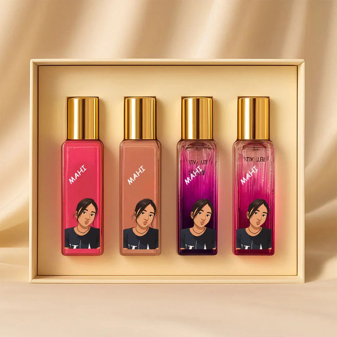 Personalised Bellavita Perfume Gift Set for Him or Her - 4 X 20 ML